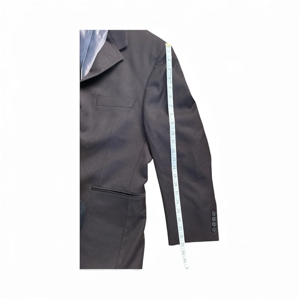Men's Black J. Ferar 100% Wool Size‎ 44 Blazer Suit Jacket